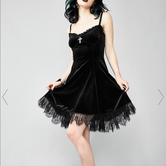 Dolls Kill Dresses Dolls Kill Velvet Lace Dress Nwt Poshmark